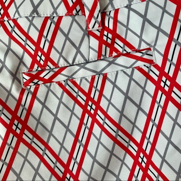 GG BLUE Golf Shorts Diamond Plaid Long Short Red White Grey Size 6 - Picture 15 of 16